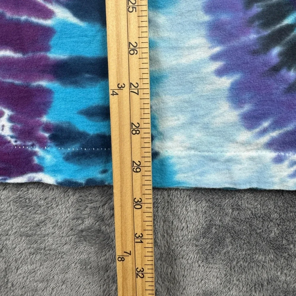 Vintage Fruit of the Loom Shirt Mens XL Blue Purple Tie Dye Made in USA 90s - Picture 7 of 8